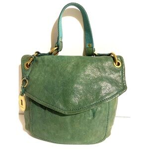 Fossil Green Leather hobo Handbag